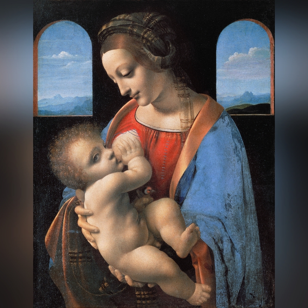 Religious Art Print Leonardo da Vinci's Madonna